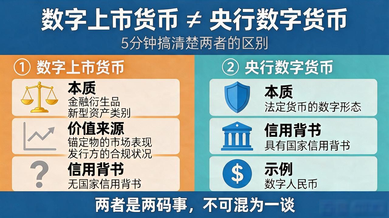 数字上市货币是什么意思？5分钟搞清楚它和数字货币的区别