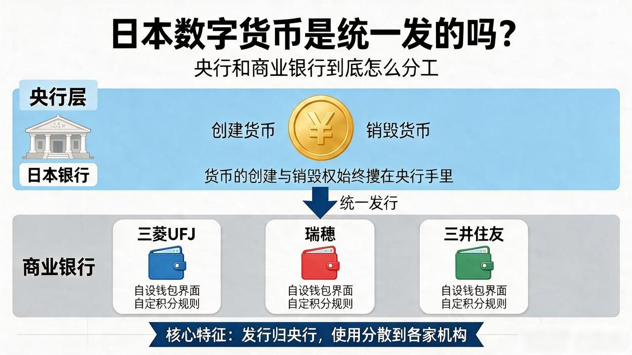 日本数字货币是统一发的吗？央行和商业银行到底怎么分工