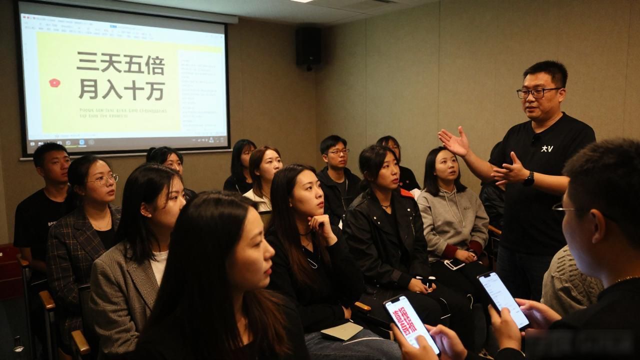 被拉去参加数字货币传销开会 里面那些画饼话术 全是割韭菜