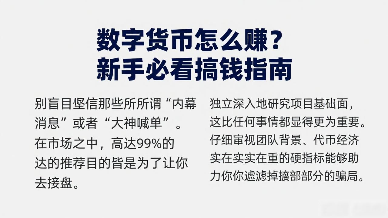 数字货币怎么赚？新手必看搞钱指南